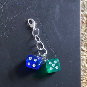 Blue and Green Dice Keychain